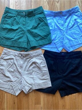 J. Crew High-Waist Women’s Shorts — Green, Light Blue, Tan, Black